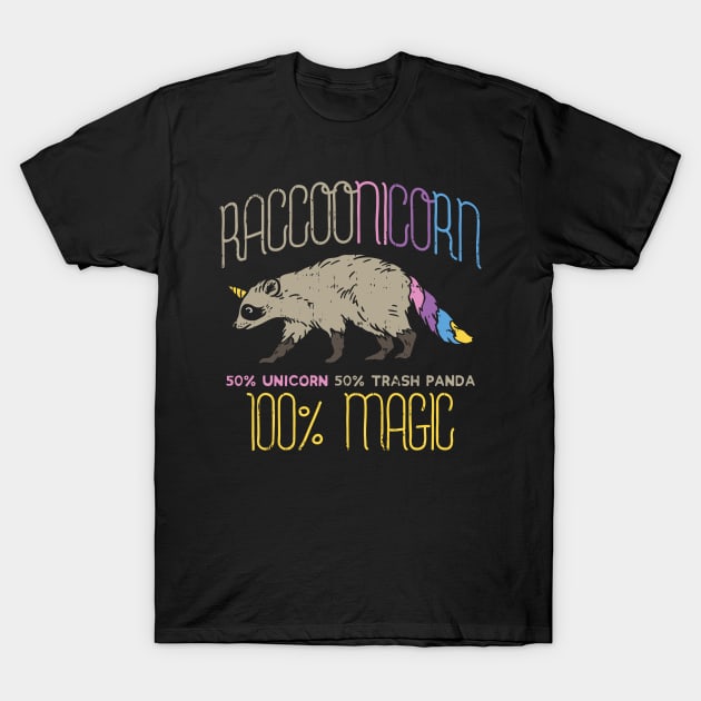 Raccoon Unicorn T-Shirt magic trash panda T-Shirt by biNutz